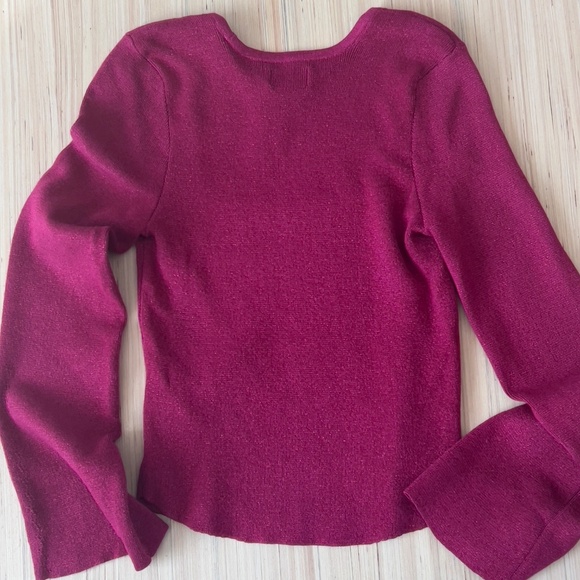 NWT MAEVE by Anthropologie sweater M bell sleeve square neck metallic holidays - Picture 8 of 8